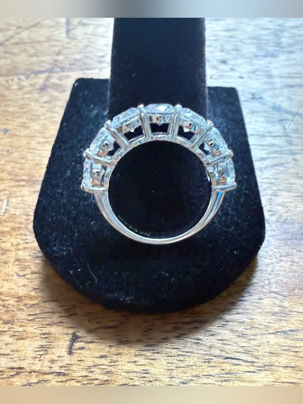 Sterling Silver 925 Cubic Zirconia 7-Stone Band Ring - Size 5